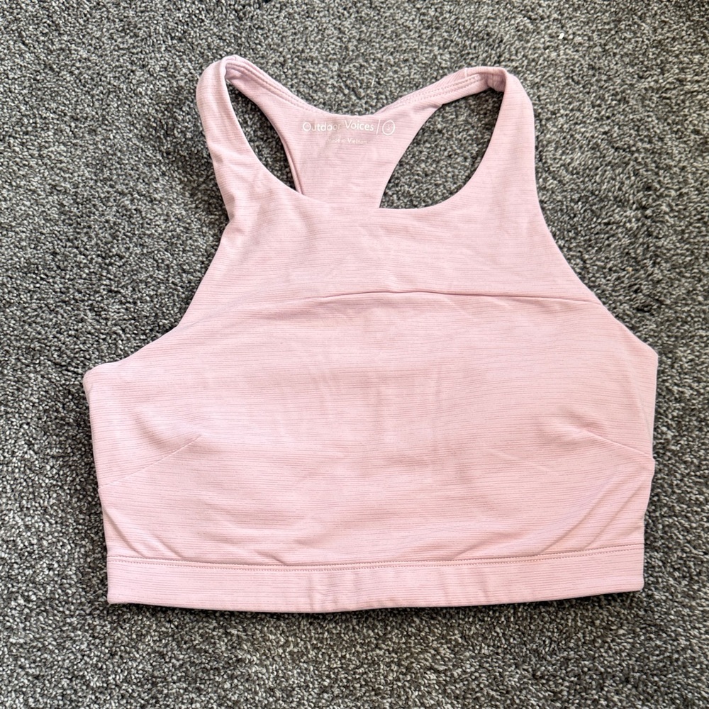 Outdoor Voices Light Pink Racerback Sports Bra